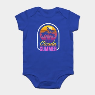 Cicada Summer Retro Vintage Vaporwave Art Meme Baby Bodysuit